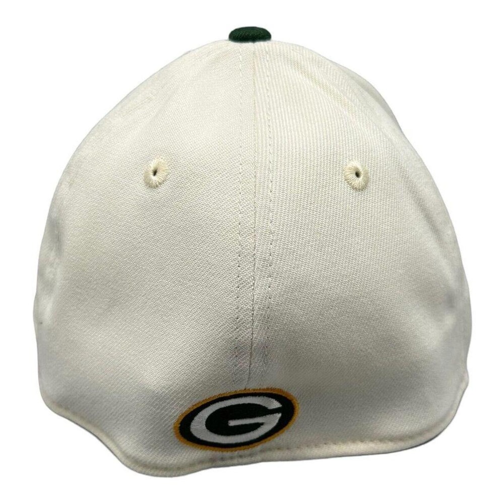 New Era 39THIRTY Green Bay Packers Hat Cream Green NFL Stretch Fit Cap Sz M/L - Picture 5 of 6